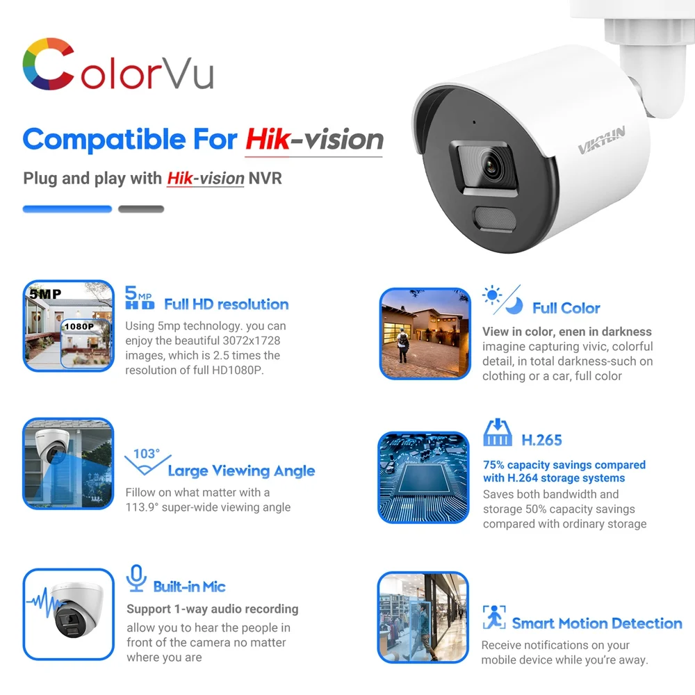 HIKVISION CAMERA ETANCHE VF 5 MP - Plan C