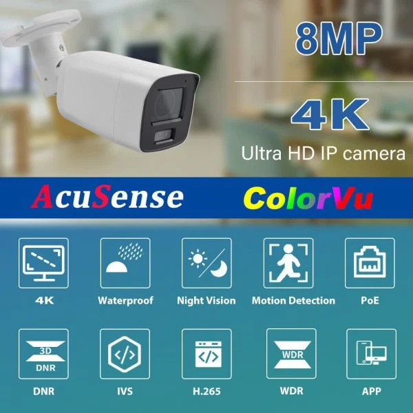 Original Hikvision OEM ColorVu 8MP 4K AcuSense IP Camera - Imagem 2