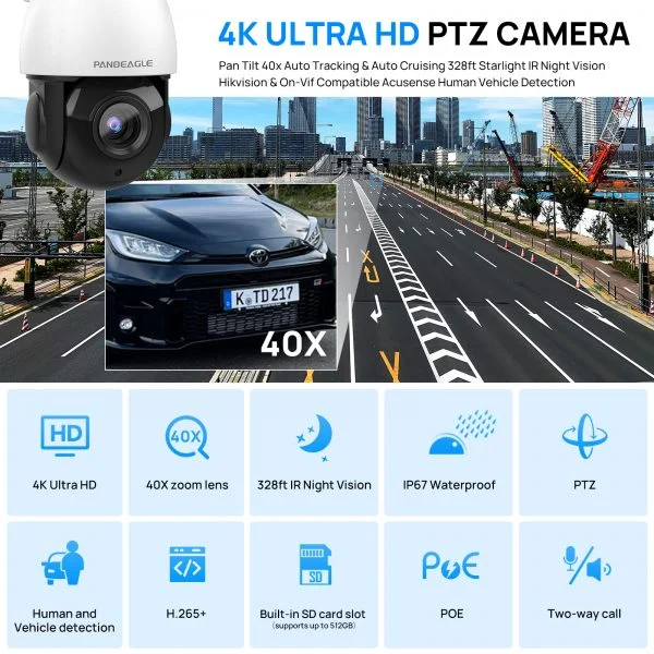 High Speed 40X Zoom 4K 8MP PTZ IP Camera - immagine 7