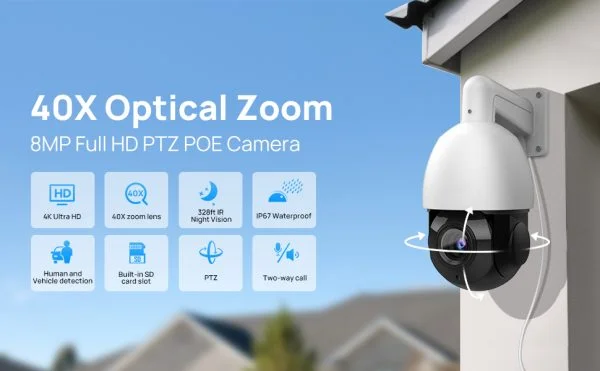 High Speed 40X Zoom 4K 8MP PTZ IP Camera - immagine 2