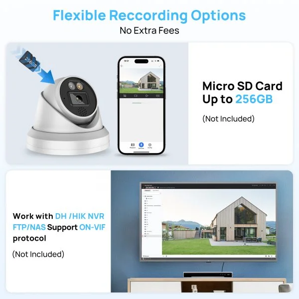 8MP 4K Full Color POE Turret Camera with 2 Way Audio — изображение 4