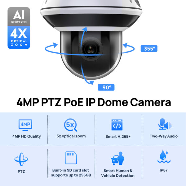 5X Optical Zoom 4K PTZ Dome Camera - Image 6