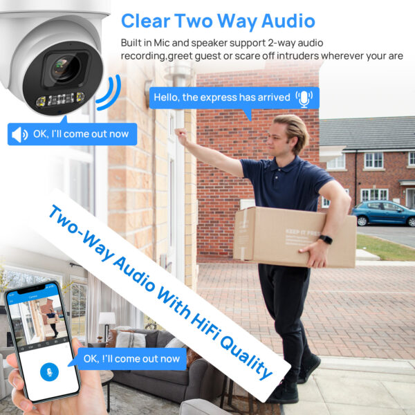 Outdoor 4K PTZ 8MP Full Color POE Camera - Image 5